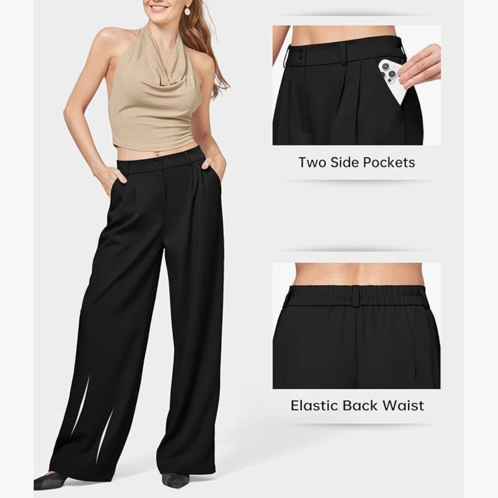 NWT Willit Women's Wide Leg High Waisted Casual Business Office Work Pants - Picture 3 of 11